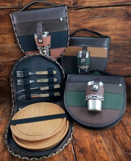 Estuche cuero asado para 2