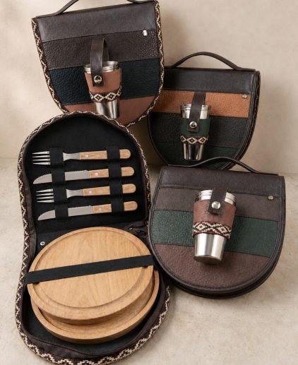 Estuche cuero asado para 2