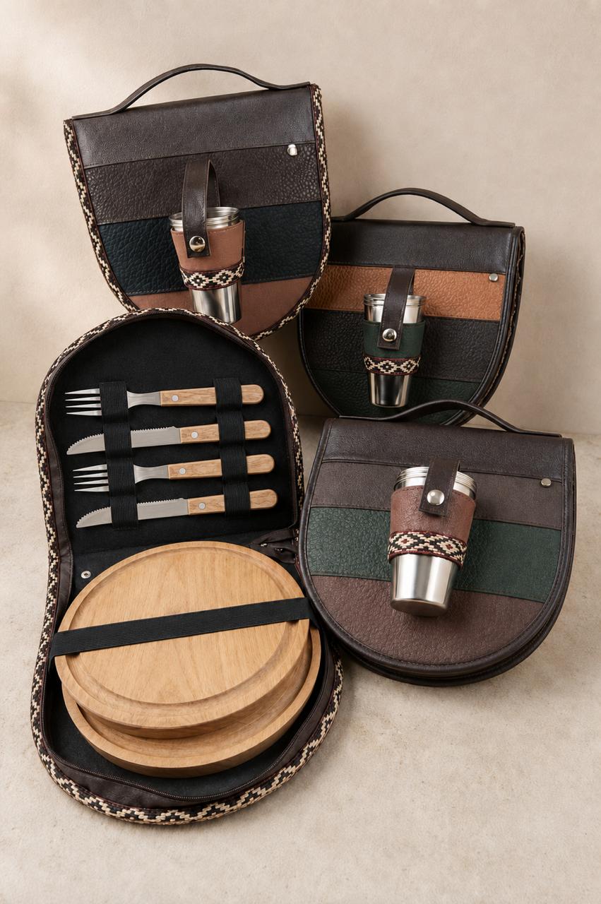 Estuche cuero asado para 2