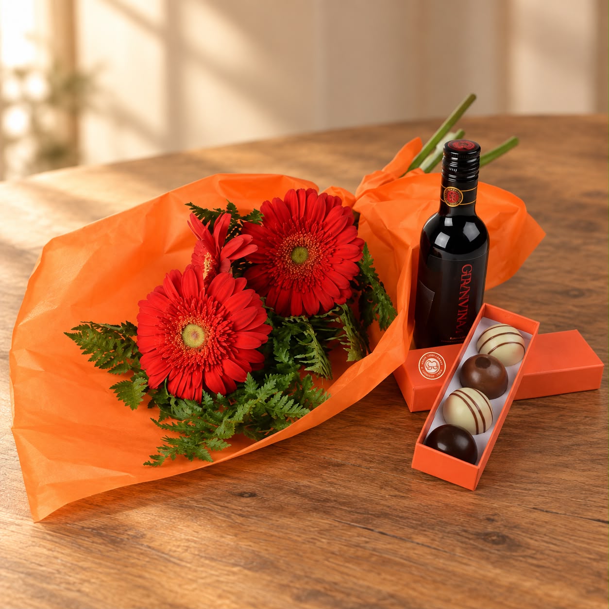 Gift Box Romance Flores